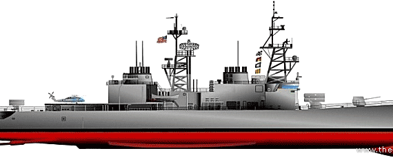 Эсминец USS DD-988 Thorn [Destroyer] (1985) - чертежи, габариты, рисунки